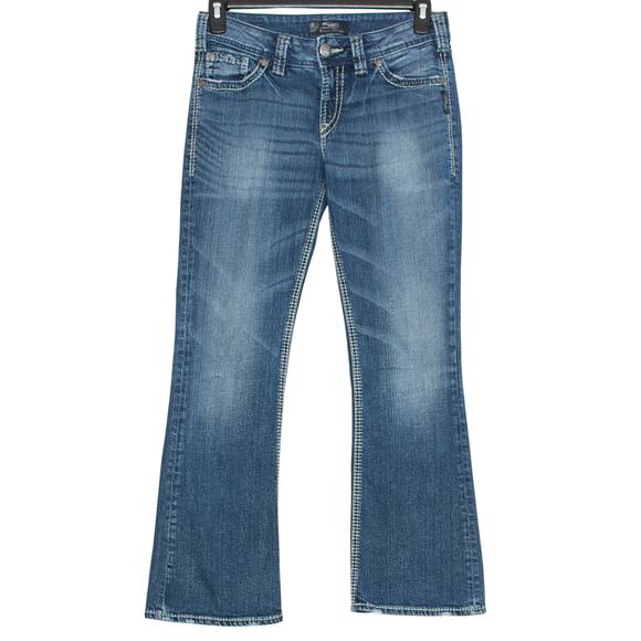 Silver Jeans Suki Surplus Bootcut Y2K Boho Casual Western Flap Pocket Blue 29x30 - Picture 1 of 6